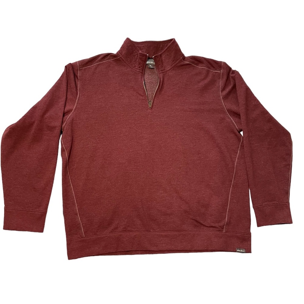 Eddie Bauer Men’s Quarter Zip Long Sleeve Pullover Size XL Soft Fleece Lining